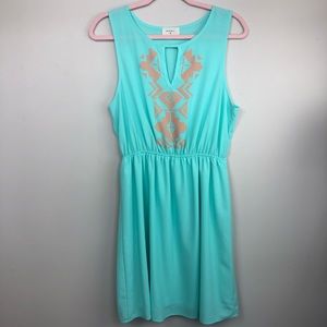 Everly sleeveless skater dress size large Aztec